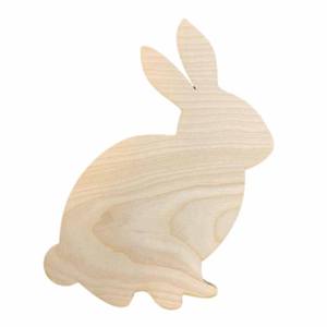 Figurine de Pâques en Bois Naturel Mignon Grand Lapin Couleur Unique Look Ornements Style utiliser n'importe quelle Maison ou Décor de Pâques Vente en Gros - Product Image 3