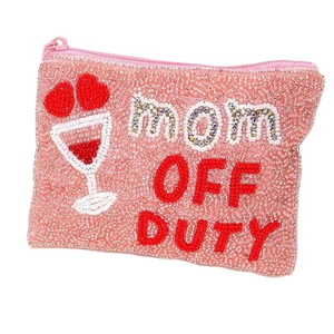 MOM DUTY Mini sac à fermeture éclair brodé de perles à la main, mignon et élégant, nouveau design de luxe et de fantaisie à la mode par Hiba Enterprises - Product Image 1