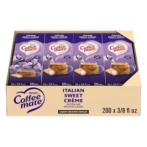 Crema para Café Nestle Coffee Mate, Sabor Dulce Italiano, Crema Líquida en Envases Individuales de 0.375 fl oz (Paquete de 200) - Product Image 1