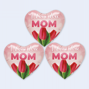Globos de Corazón Te Amo Mamá, 25 cm, 3 Piezas, Decoraciones para Fiestas - Product Image 1