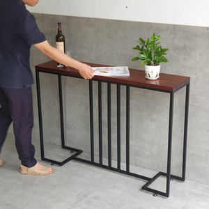 Modern Acacia Wood <b>Console</b> <b>Table</b> with Iron Legs <b>for</b> <b>Entry</b> Villa Living Room CST046 - Product Image 5