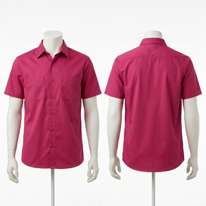Camisa de Barbería para Peluqueros, Ligera, de Algodón y Poliéster, Diseño Elegante de Manga Corta, Ecológica y Duradera - Product Image 1