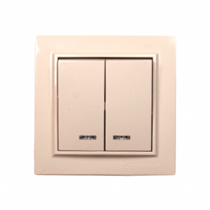 2 Gang 1 Way With Indicator Latte IP22 Wall <b>Switch</b> 16A Electric Power <b>Light</b> <b>Switch</b> ABS 220V for Home Use UK/US/EU Standard - Product Image 1