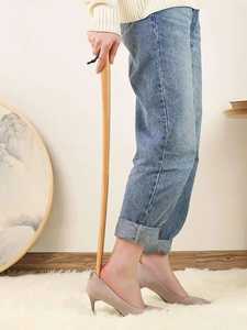 Cuerno de zapato de madera largo con imán y cuero Accesorio de zapato perezoso conveniente para usar zapatos - Product Image 2