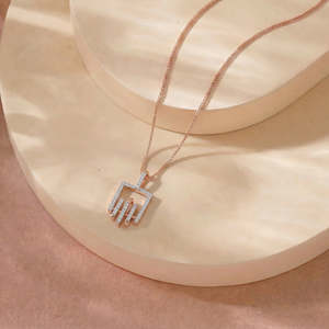 Arinya Rhythm <b>Rose</b> <b>Gold</b> Diamond <b>Pendant</b> <b>Necklace</b> - Product Image 1