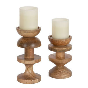 Juego de 2 portavelas de madera de diseño elegante, portavelas de madera de forma y tamaño personalizados a un precio asequible - Product Image 5