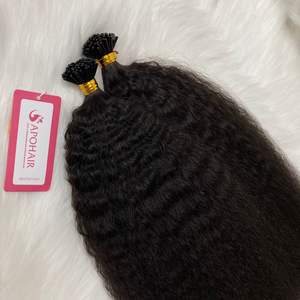 ผมต่อผมผมผมต่อปลายเคราตินผมปลายแหลมผมสีดำธรรมชาติแท้ - Product Image 3