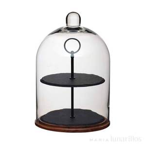 Support à gâteau en métal contemporain avec dôme en verre, adapté aux besoins de présentation sur le comptoir de cuisine moderne - Product Image 4