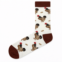 Chaussettes en coton respirantes tricotées fantaisie pour hommes et femmes, multicolores à motifs, décontractées pour le quotidien, en stock, directement de l'usine