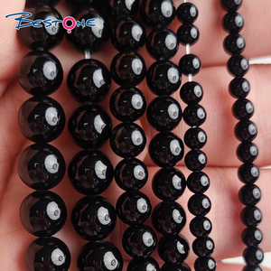 Bestone Natural <strong>Black</strong> Onyx <strong>Beads</strong> Agate Gemstone Round <strong>Beads</strong> Bulk for Jewelry Making Necklace Bracelet - Product Image 1