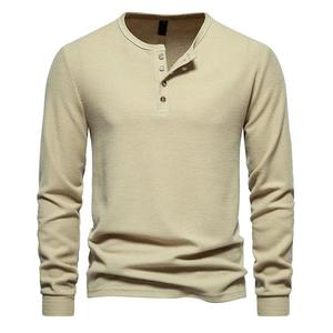 Soft Polyester/Cotton Knitted O-Neck Men's High Quality Quick-Dry Breathable <b>Long</b> <b>Sleeve</b> Leisure <b>Top</b> Solid Grey White <b>Black</b> - Product Image 6