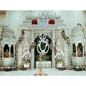 Elefante tradicional tema fibra dorada boda escenario Reino Unido Sur indio templo estilo bodas decoraciones mejores precios de venta de fábrica - Product Image 2