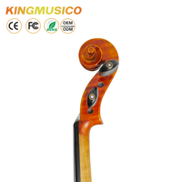 Violon en bois massif de qualité supérieure, vente chaude en usine, avec vernis rouge brun brillant et accessoires en bois de jujube
