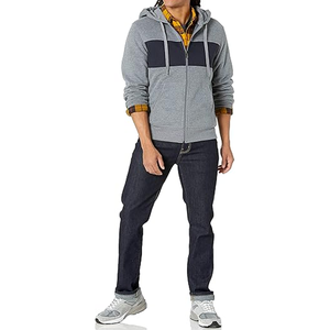 Sudadera con capucha de manga larga directa de fábrica para hombre, forro polar con cremallera completa y estampado, venta al por mayor, ropa de calle en blanco, estilo urbano para hombre - Product Image 4