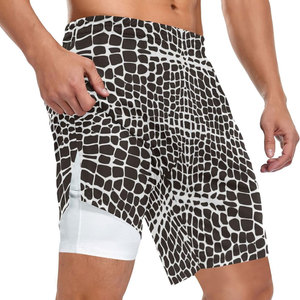 Shorts de sport pour homme à taille mi-haute avec cordon de serrage, motif uni, tendance streetwear, service OEM, couleur et taille personnalisées, imprimé - Product Image 3