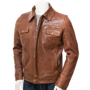 Veste d'hiver en cuir véritable à manches longues pour hommes de style High Street qualité supérieure imperméable et coupe-vent-bas prix - Product Image 5