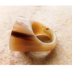 Anillo de cuerno de búfalo Natural hecho a mano, respetuoso con el medio ambiente, estilo amor orgánico, accesorios pulidos para dedos, colores mezclados, tamaños, artesanías naturales - Product Image 5