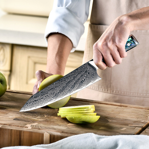 มีดดามัสกัสคิริทสุเกะ8.5นิ้วมือจับหอยเป๋าฮื้อทำด้วยมือมีดทำครัวญี่ปุ่นเหล็กดามัสกัส - Product Image 3