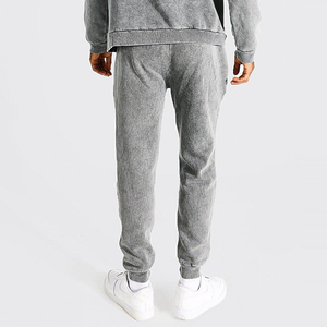 Survêtement unisexe 100% coton à pattes évasées, broderie de strass, technique de lavage délavé, sweat-shirt pour homme, motif uni, saison hivernale - Product Image 6