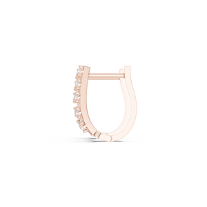 Pendientes de Aro Bali con Corona de Plata de Ley 925 Chapada en Oro Rosa de 18K y Circonita Brillante, Joyería de Lujo para Mujer - Product Image 1