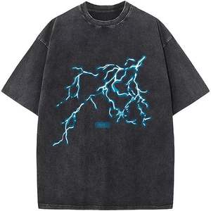 T-shirts à manches courtes unisexes pour hommes en gros, polyester/coton, impression numérique, coupe classique, t-shirts vintage décontractés - Product Image 1