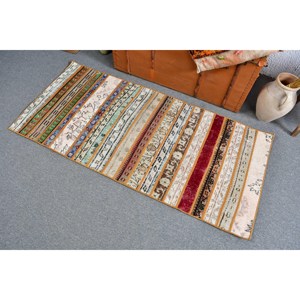 2.4x5.2 ft Rug, Turkish Vintage Rug, <b>Red</b> Green Polka dot <b>Wool</b> Rug - Product Image 4