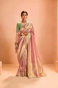 Collection de Sarees pour Femmes ZARI en Tissu de Soie Multicolore avec Broderie Lourde et Dentelle Imprimée Numérique - Product Image 6