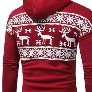 Sweat à capuche de Noël hiver unisexe 100% coton imprimé par sublimation personnalisée avec broderie respirant séchage rapide et personnalisable - Product Image 3