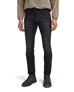 Jeans en denim skinny pour hommes, taille haute, coupe ajustée, noir uni, style Y2K décontracté, grandes tailles, personnalisable avec logo, vente en gros - Product Image 1