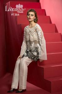 Traje Salwar Indio de Diseño Étnico Moderno, Nuevo, Hecho a Mano, Kurti, Pantalón y Dupatta para Mujer, con Bordado en Organza, Estilo Pakistaní - Product Image 4