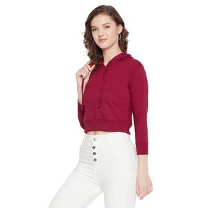 Sudadera con capucha recortada para mujer, jersey de moda, ropa de calle informal, logotipo personalizado, Top corto atlético al por mayor - Product Image 4