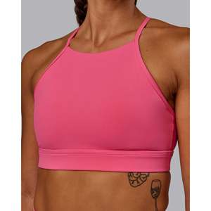 Sujetador Deportivo Acolchado de Cuello Alto Talla Grande - Rosa Intenso, Ropa Deportiva para Yoga - Product Image 6