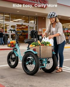 MOONCOOXL Electric <b>Tricycle</b> for Adults, 20x4 Fat Tire Electric Trike, 48V 500W 3 Wheel Electric Bike,7 Speed E Trikes for Adults - Product Image 6