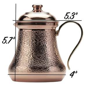 Teteras Miniatura Personalizadas de Cobre Sólido de 1 mm de Grosor, Hechas a Mano, Ecológicas, Estilo Americano, con Tapa, Sin Revestimiento, para Agua y Té - Product Image 3