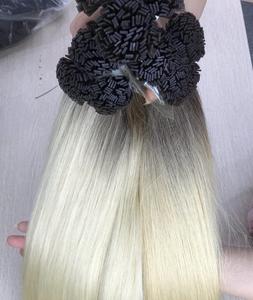 Extensiones de cabello de punta plana Ombre Mix 1B/60 Colory Proveedor al por mayor Genius de cabello humano | Consejos Extensión de cabello virgen crudo - Product Image 3