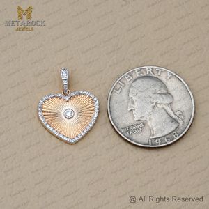 จี้เพชรหัวใจปู 14K สีเหลืองจี้ทองทําด้วยมือเครื่องประดับที่เรียบง่ายเครื่องประดับเพชรตัดเดียวคุณภาพสูง - Product Image 4