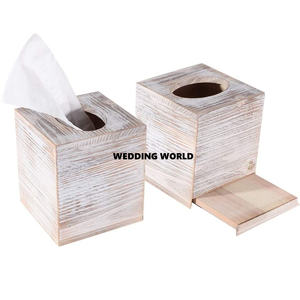 กล่องทิชชู่ไม้คลาสสิกอุปกรณ์อาหารเย็นมีสไตล์ที่ใส่ผ้าเช็ดปากที่ทำด้วยมือขายดีที่สุดตกแต่งงานแต่งงานใหม่ขายส่งกล่องกระดาษทิชชูไม้ - Product Image 5