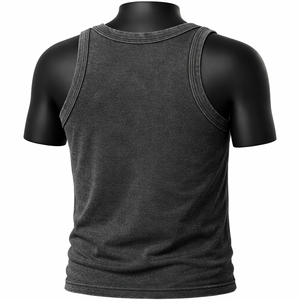 Camisetas sin mangas con logotipo personalizado, 160g, para gimnasio, tallas grandes, de algodón, color liso, ecológicas, transpirables, con cuello redondo, para hombre, camisetas deportivas, ropa de fitness - Product Image 2
