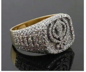 Anillo Kanda de Plata de Ley 925 Bañado en Oro de 18K, Chapado en Oro Blanco con Diamante Cultivado en Laboratorio, Anillo de Compromiso, Boda y Fiesta para Hombre - Product Image 2