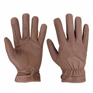 Gants d'équitation en cuir marron, gants de conduite à doigts entiers, respirants, antidérapants, légers, équipement équestre - Product Image 1