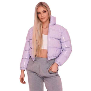 Chaqueta Corta Acolchada Personalizada de la Mejor Calidad, Abrigo Brillante de Invierno para Mujer, Chaqueta Corta Acolchada Informal de Moda Urbana al por Mayor - Product Image 1