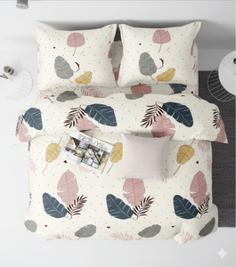 Ensemble de literie 3 pièces en microfibre imprimée 100 % biologique, luxe, 100 fils/cm², draps-housses doux et rafraîchissants, toutes saisons - Product Image 4