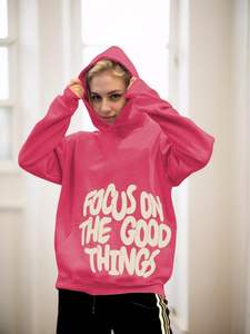 เสื้อฮู้ดซักได้ทั้งชายและหญิงสะพายไหล่สไตล์วินเทจโอเวอร์ไซส์ทันสมัย - Product Image 2