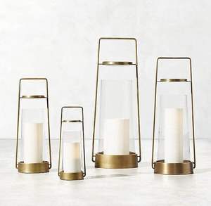 Wedding Christmas Centerpiece Modern Gold Metal Handmade <b>Candle</b> <b>Lantern</b> Tall Decorative Geometric <b>Lanterns</b> Indoor Outdoor Home - Product Image 3