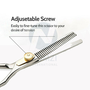 Tijeras de adelgazamiento de peluquería de acero inoxidable de 6 pulgadas con logotipo personalizado de alta calidad con punta afilada para uso en belleza - Product Image 5