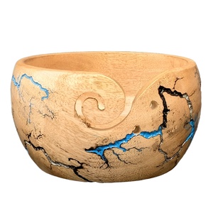 Cuenco de almacenamiento de hilo de bambú decorativo para tejer ganchillo hogar costura resina hilo cuenco titular - Product Image 4