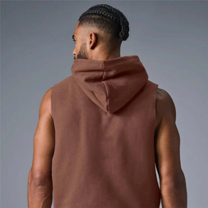 Sweat à capuche sans manches pour hommes-Sweat à capuche anti-humidité et à séchage rapide pour la gym, la course et le fitness, parfait pour l'entraînement - Product Image 5