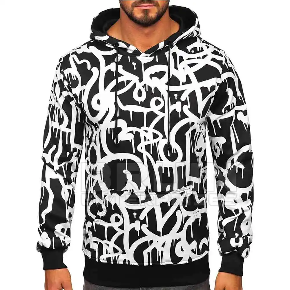 Pullover pakaian sublimasi hoodie uniseks Streetwear Logo kustom Sweatshirt pria Hoodie sublimasi