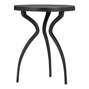 Table d'appoint moderne en métal noir avec plateau rond élégant et base trépied robuste pour une décoration intérieure contemporaine haut de gamme - Product Image 6