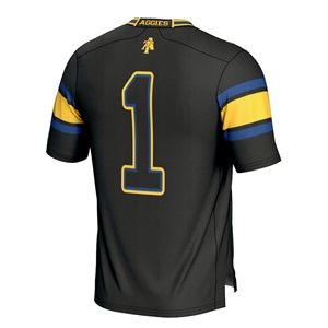 Support NC A & T in Style Maillot de football noir 100% coton avec logo sur le devant Écologique et respirant Style décontracté grande taille - Product Image 4